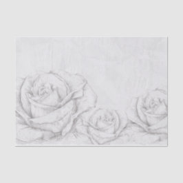  Rozen Floral Gray Decoratief Tissuepapier