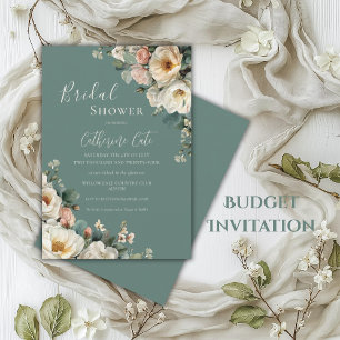 Rozen Floral Green Bridal Kaart