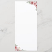 Rozen Floral Hart Script Trouwdiner Menu (Achterkant)