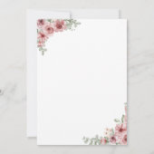 Rozen Floral Hearts Script Calligraphy Weddenschap Kaart (Achterkant)