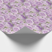 Rozen Floral Lavender Paars Pattern Cadeaupapier (Hoek)