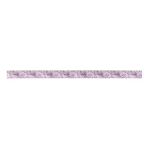 Rozen Floral Lavender Paars Pattern Satijnen Lint