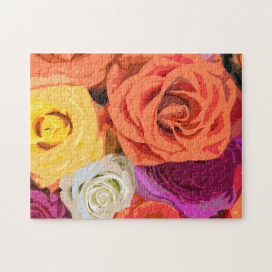 Rozen Floral Pattern Legpuzzel (Horizontaal)
