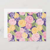 Rozen Floral Pattern Post Card Briefkaart (Voorkant / Achterkant)