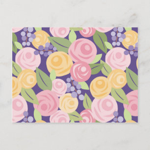 Rozen Floral Pattern Post Card Briefkaart