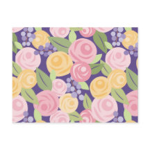 Rozen Floral Pattern Post Card