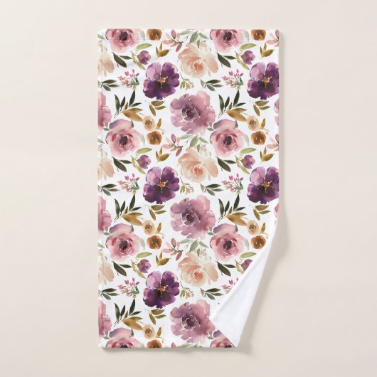 Rozen Floral Pink Paars Bad Handdoek (Handdoek)