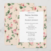  Rozen Floral Pink Peach Cream Vrijgezellenfeest Kaart (Voorkant / Achterkant)