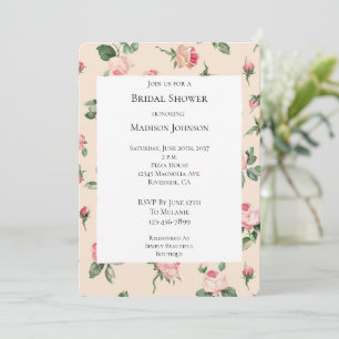 Rozen Floral Pink Peach Cream Vrijgezellenfeest Kaart
