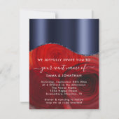 Rozen Floral QR Code Blue Navy Red (Voorkant)