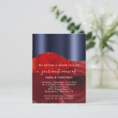 Rozen Floral QR Code Blue Navy Red (Staand voorkant)