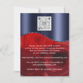 Rozen Floral QR Code Blue Navy Red (Achterkant)