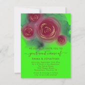 Rozen Floral QR Code Bright Green Marsala (Voorkant)