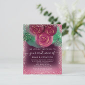 Rozen Floral QR Code Burgundy Gold Marsala (Staand voorkant)