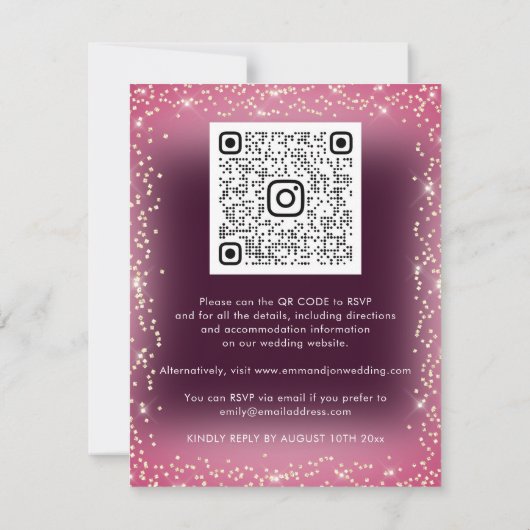Rozen Floral QR Code Burgundy Gold Marsala (Achterkant)