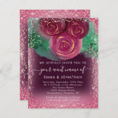 Rozen Floral QR Code Burgundy Gold Marsala (Voorkant / Achterkant)