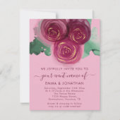 Rozen Floral QR Code Burgundy Marsala Roze (Voorkant)