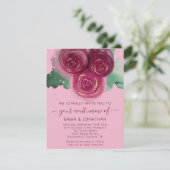 Rozen Floral QR Code Burgundy Marsala Roze (Staand voorkant)