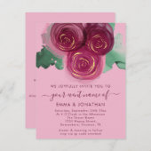 Rozen Floral QR Code Burgundy Marsala Roze (Voorkant / Achterkant)