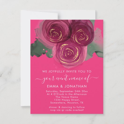 Rozen Floral QR Code Burgundy Marsala Snoep (Voorkant)