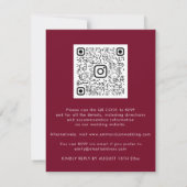 Rozen Floral QR Code Gold Burgundy Black (Achterkant)