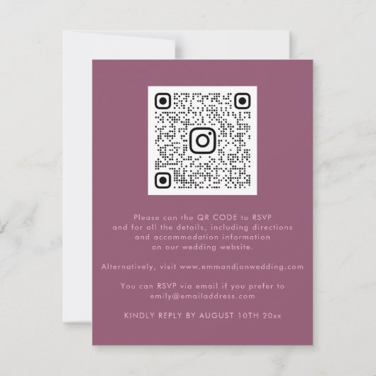 Rozen Floral QR Code Graphite Burgundy Marsala (Achterkant)