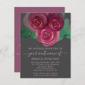 Rozen Floral QR Code Graphite Burgundy Marsala (Voorkant / Achterkant)