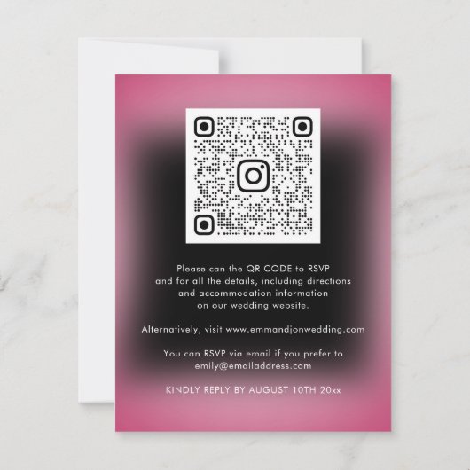 Rozen Floral QR Code Marsala Beet Black (Achterkant)