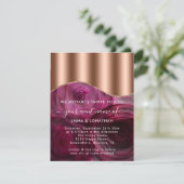 Rozen Floral QR Code Roos Gold Copper Marsala Roze (Staand voorkant)