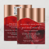 Rozen Floral QR Code Roos Gold Copper Red (Voorkant / Achterkant)