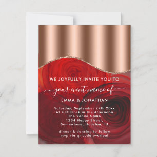 Rozen Floral QR Code Roos Gold Copper Red