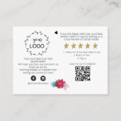 *~* ROZEN FLORAL QR Logo BEDANKT Review AP8 Informatiekaartje (Achterkant)