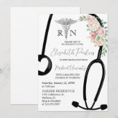 Rozen Floral RN Verpleegschool Afstudeerfeest Kaart (Voorkant / Achterkant)