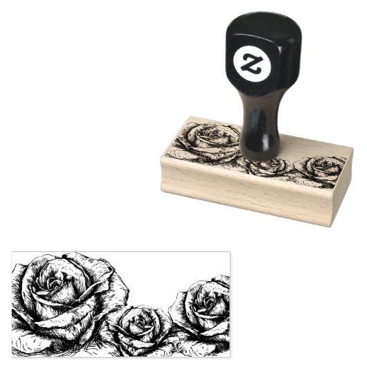 Rozen Floral Rubberstempel (Gestempeld)