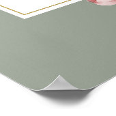 Rozen Floral Sage Green Wedding Welkomstbord Poster (Hoek)
