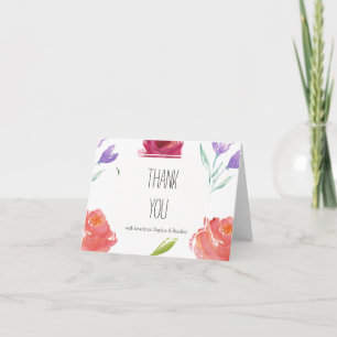 Rozen Floral Waterverf Dank u Bedankkaart
