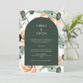 Rozen Floral Weddenschap Kaart (Staand voorkant)