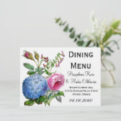 Rozen Floral Weddenschappen Dining Menu Hydrangea (Staand voorkant)