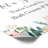 Rozen Floral Wedding Ceremony Pick a Seat Sign Poster (Hoek)