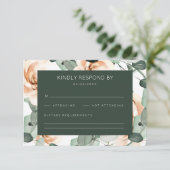 Rozen Floral Wedding RSVP-kaart RSVP Kaartje (Staand voorkant)