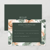 Rozen Floral Wedding RSVP-kaart RSVP Kaartje (Voorkant / Achterkant)