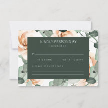Rozen Floral Wedding RSVP-kaart