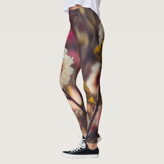 Rozen florale groene rode Leggings levensstijl (Links)