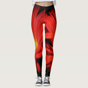Rozen florale groene rode moderne Leggings
