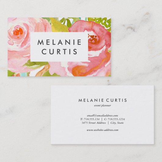 Rozen Florals Visitekaartje (Voorkant / Achterkant)