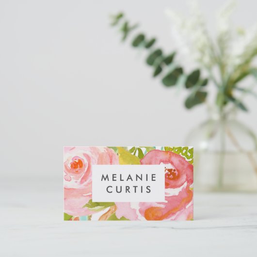 Rozen Florals Visitekaartje (Staand voorkant)