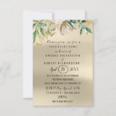 Rozen Flower Brunch Green Gold Waterverf Ivory Kaart (Voorkant)