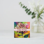 Rozen Flower Gold  Roze AI Gegenereerd Vierkante Visitekaartje (Staand voorkant)