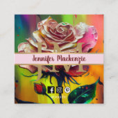 Rozen Flower Gold  Roze AI Gegenereerd Vierkante Visitekaartje (Voorkant)