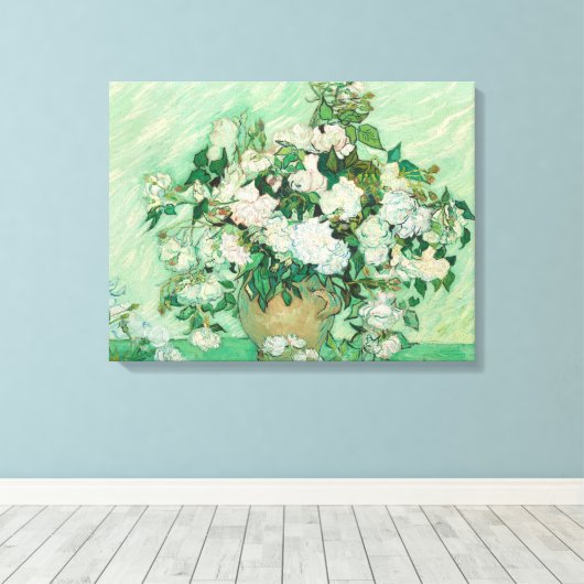 Rozen - Flowers Bouquet Canvas Afdruk (Insitu (Houten vloer))